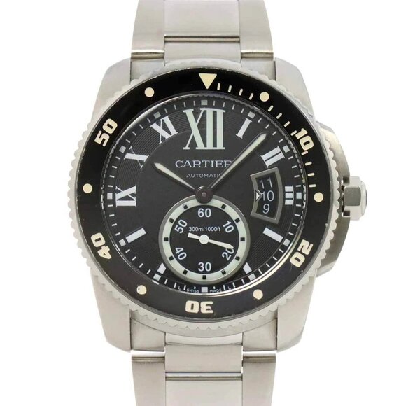Cartier Calibre de Cartier Diver W7100057 Date Black Dial Mens Watch 90272881 - Picture 1 of 7